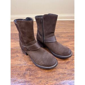 TAOS Craft Brown Suede Block Heel Ankle Boots, Sz 40 (9-9.5)